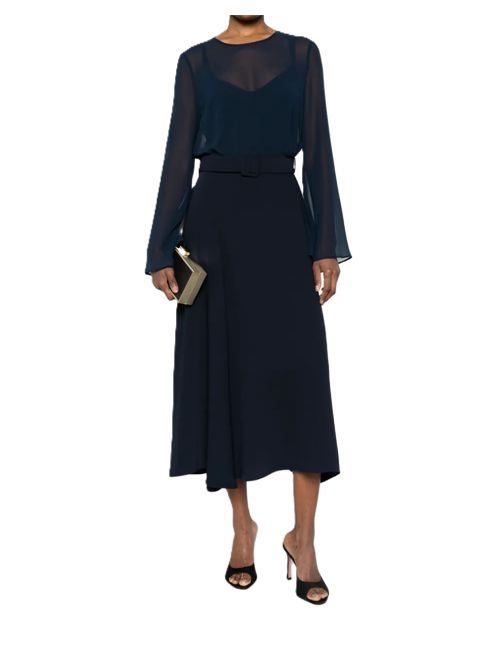 P.A.R.O.S.H.belted flared dress blu P.a.r.o.s.h. | PANTY26-D726119012 BLU